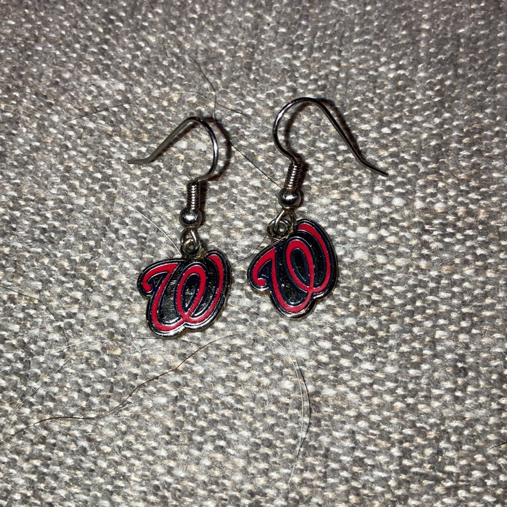Washington Nationals dangly earrings